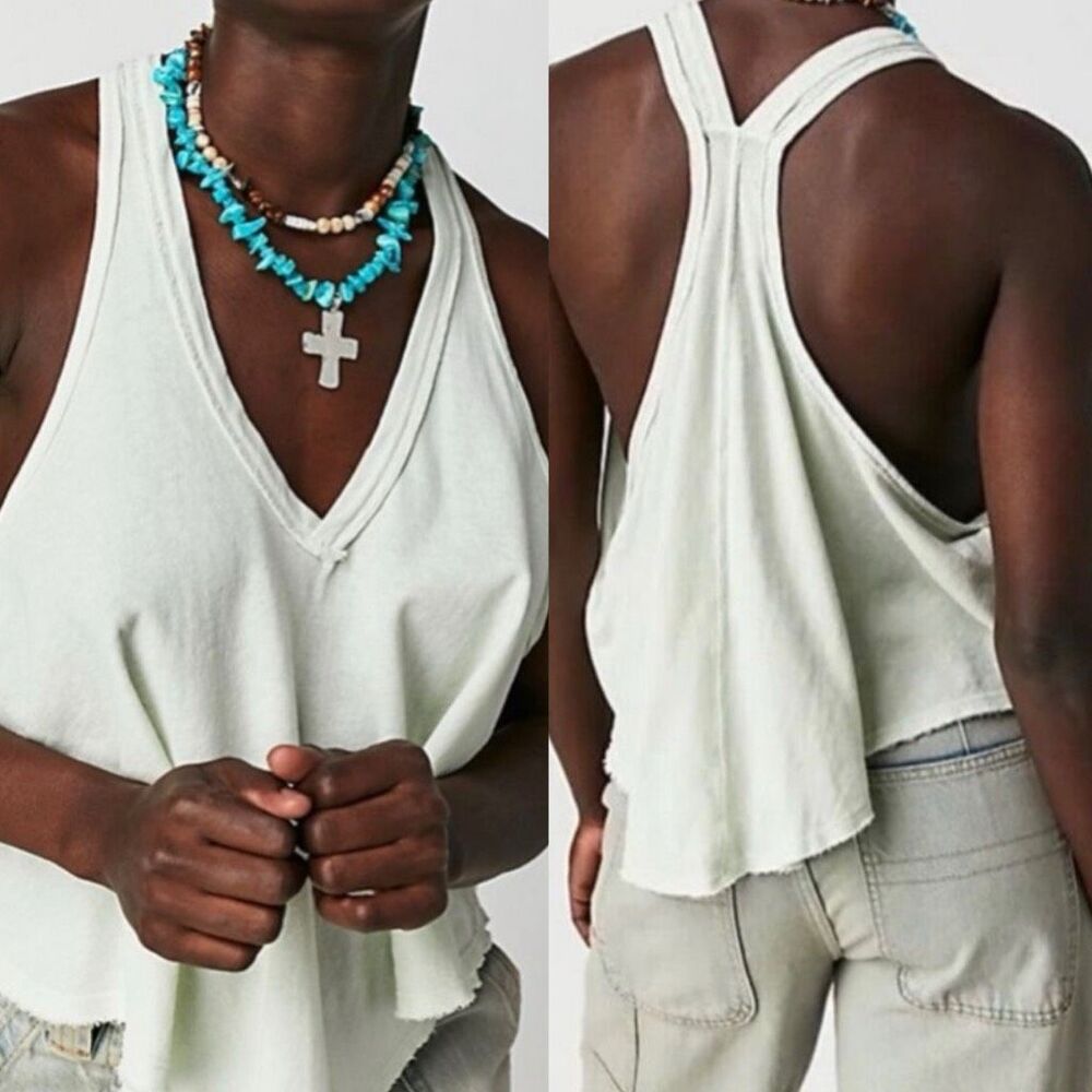 Free people X we the free Women's Karri Swing Tank Top in Canary Green M NEW